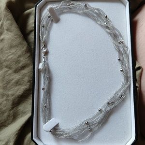 925 sterling silver Italy mesh necklace chain with disco ball accents bracelet